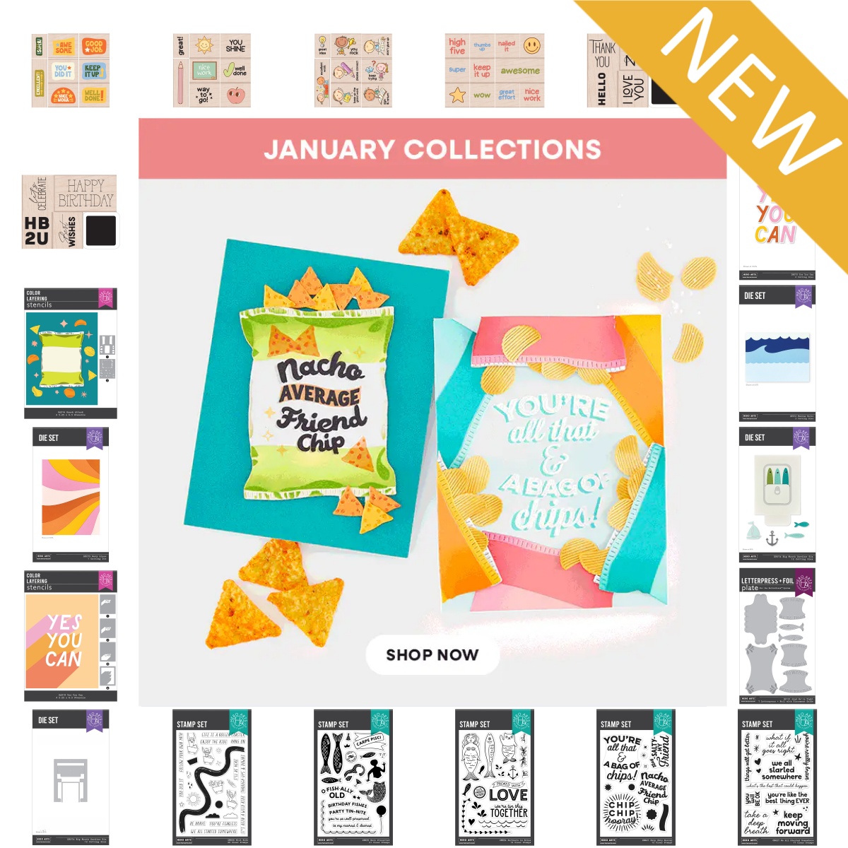 Food Stamps Snacks - แม่พิมพ์ตัดโลหะลายคลื่น Love Wavy Lines พร้อมแสตมป์ใส ลายฟอยล์ร้อน