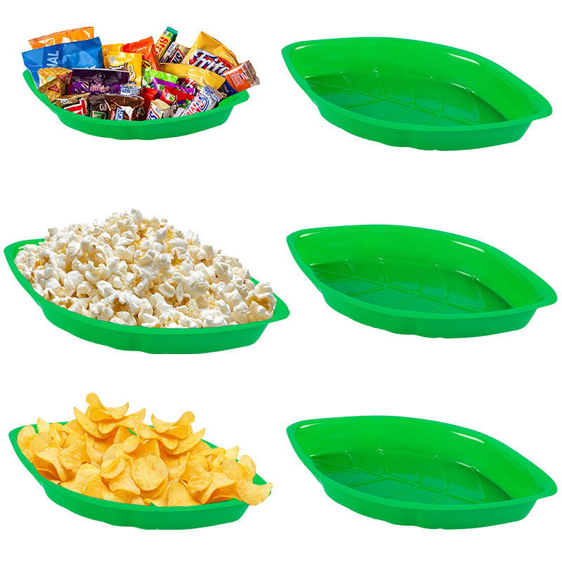 Food Snacks Chips - 6ชิ้นถาดใส่ขนมอาหารรูปใบปาล์มใช้ซ้ำได้ถาดคุกกี้ชิปขนมจานสำหรับตกแต่งงานปาร์ตี้ในฤดูร้อนของฮาวาย