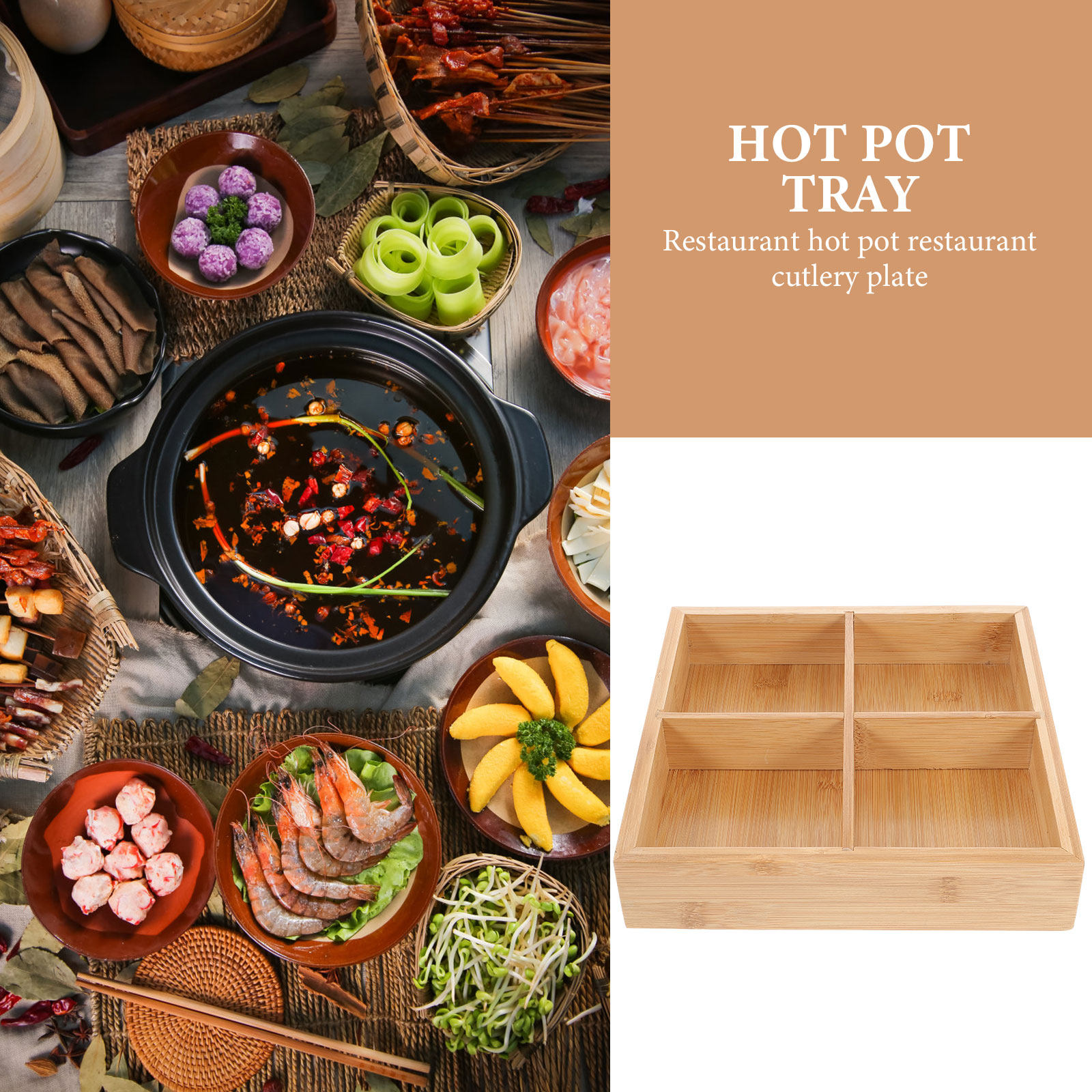 ถาดเสิร์ฟไม้ไผ่พร้อม 6 ช่องสำห - Food Snacks For Party บทวิจารณ์และราคา