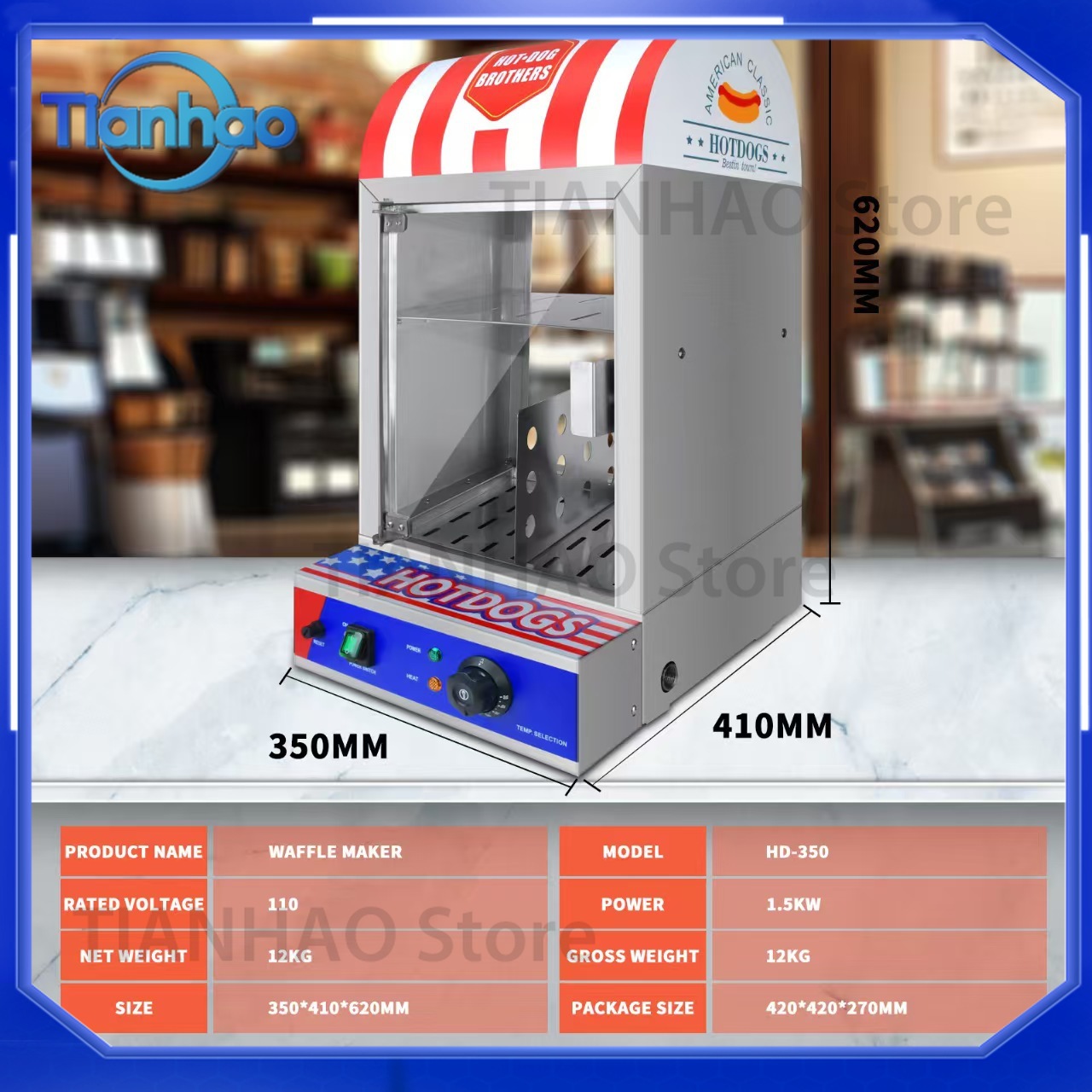 เครื่องอุ่นขนมปังฮอทดอกอัตโนมั - Snacks Food Warmer บทวิจารณ์และราคา