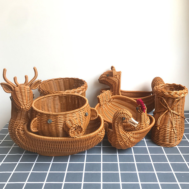 ตะกร้าผลไม้จักสานหวายทรงน่ารัก - Food Snacks Basket บทวิจารณ์และราคา