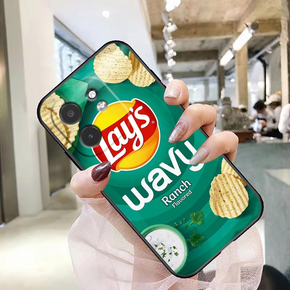 เคสโทรศัพท์ลายขนมขบเคี้ยวมันฝร - Logo Food Snack บทวิจารณ์และราคา