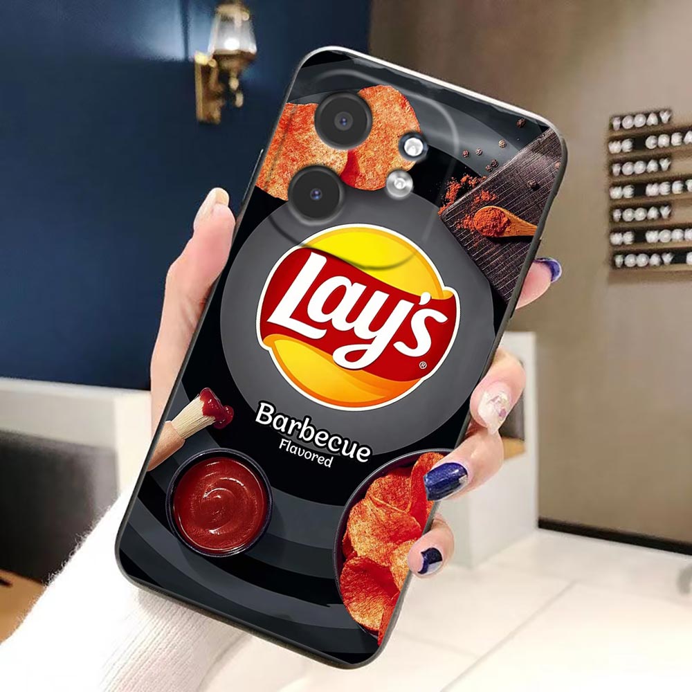 เคสโทรศัพท์ลายขนมขบเคี้ยวมันฝร - Logo Food Snack บทวิจารณ์และราคา