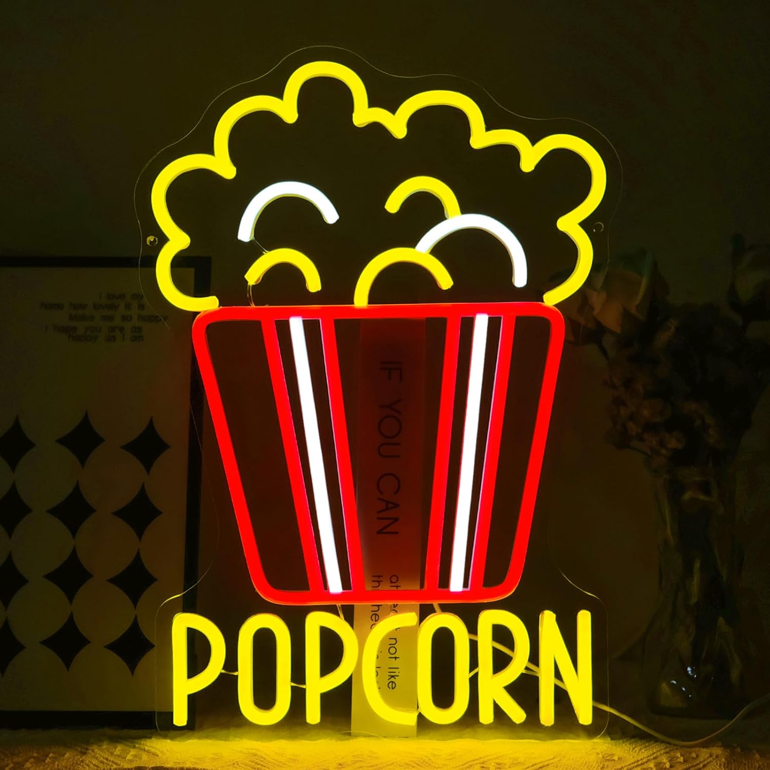 Popcorn Neon Sign หรี่แสงได้อา - Snacks Food Video บทวิจารณ์และราคา