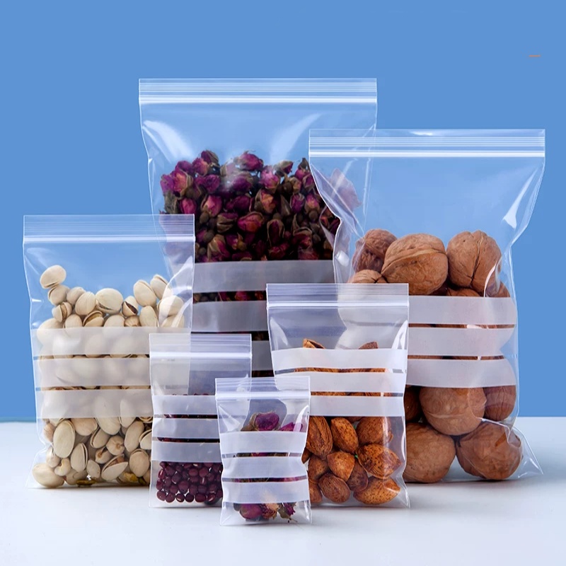 ถุงซิปล็อคใสพลาสติก PE 200 ชิ้ - Logo Food Snack บทวิจารณ์และราคา