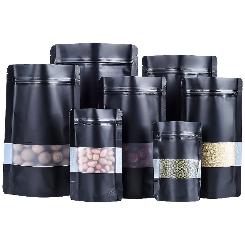 100PCS Stand-up Matte สีดําอลู - Food Snacks For Party บทวิจารณ์และราคา