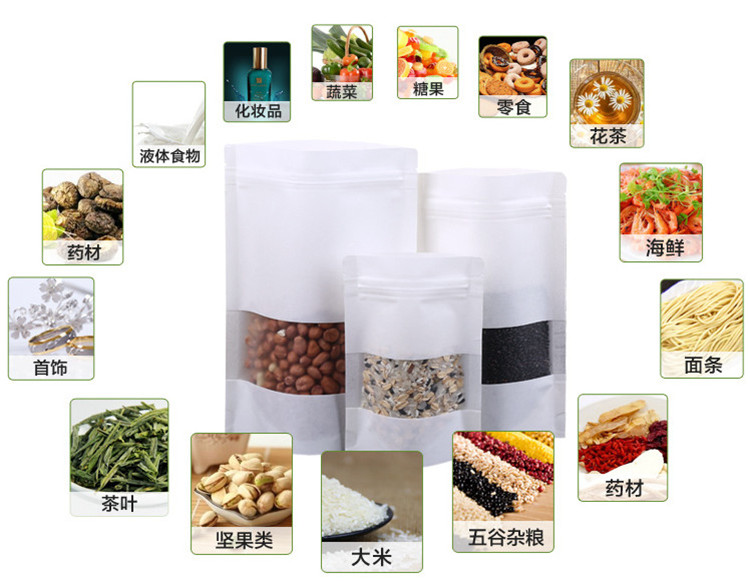 ถุงซิปล็อคแบบตั้งได้ สีขาว หน้ - Logo Food Snack บทวิจารณ์และราคา