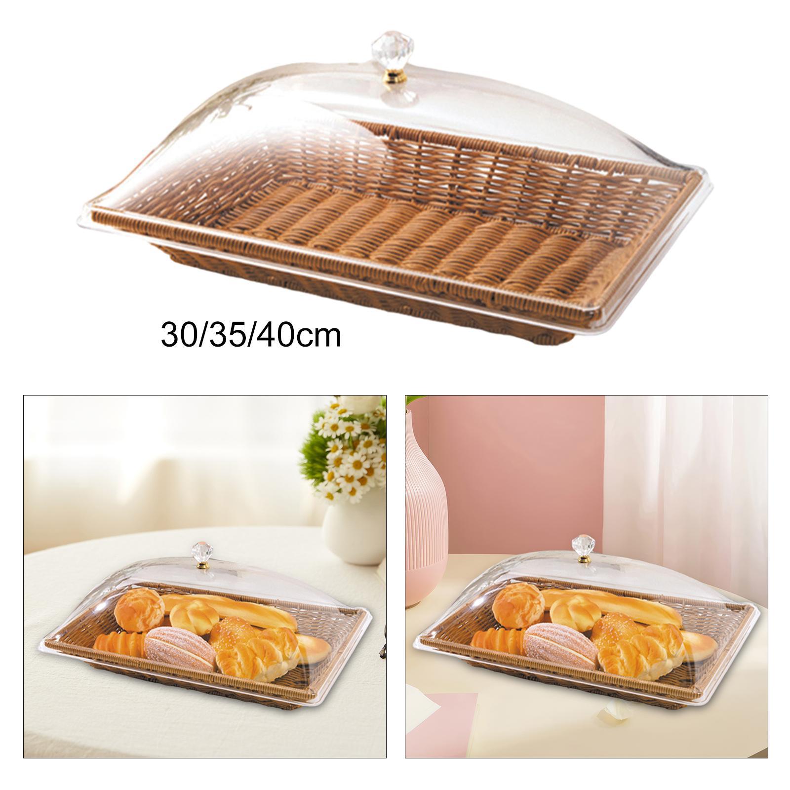 ตะกร้าขนมปังหวายเทียมพร้อมฝาอะ - Food Snacks Basket บทวิจารณ์และราคา