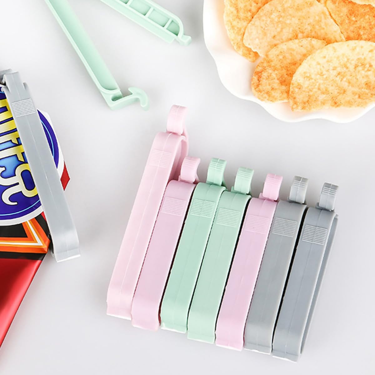 คลิปหนีบถุงพลาสติกหลากสี 12 ชิ - Food Snacks Chips บทวิจารณ์และราคา