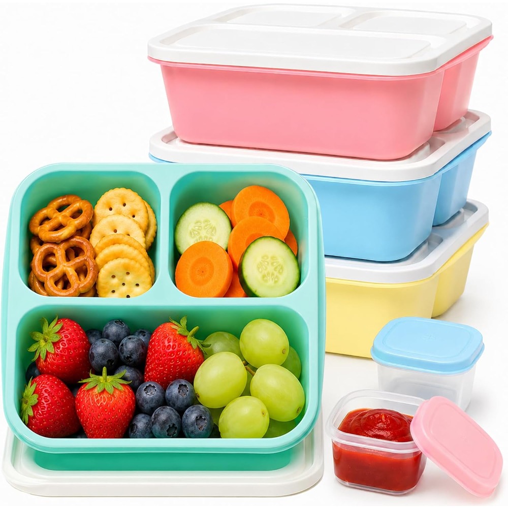 กล่องอาหารเบนโตะ 3 ช่องสำหรับผ - Food Snacks Healthy บทวิจารณ์และราคา