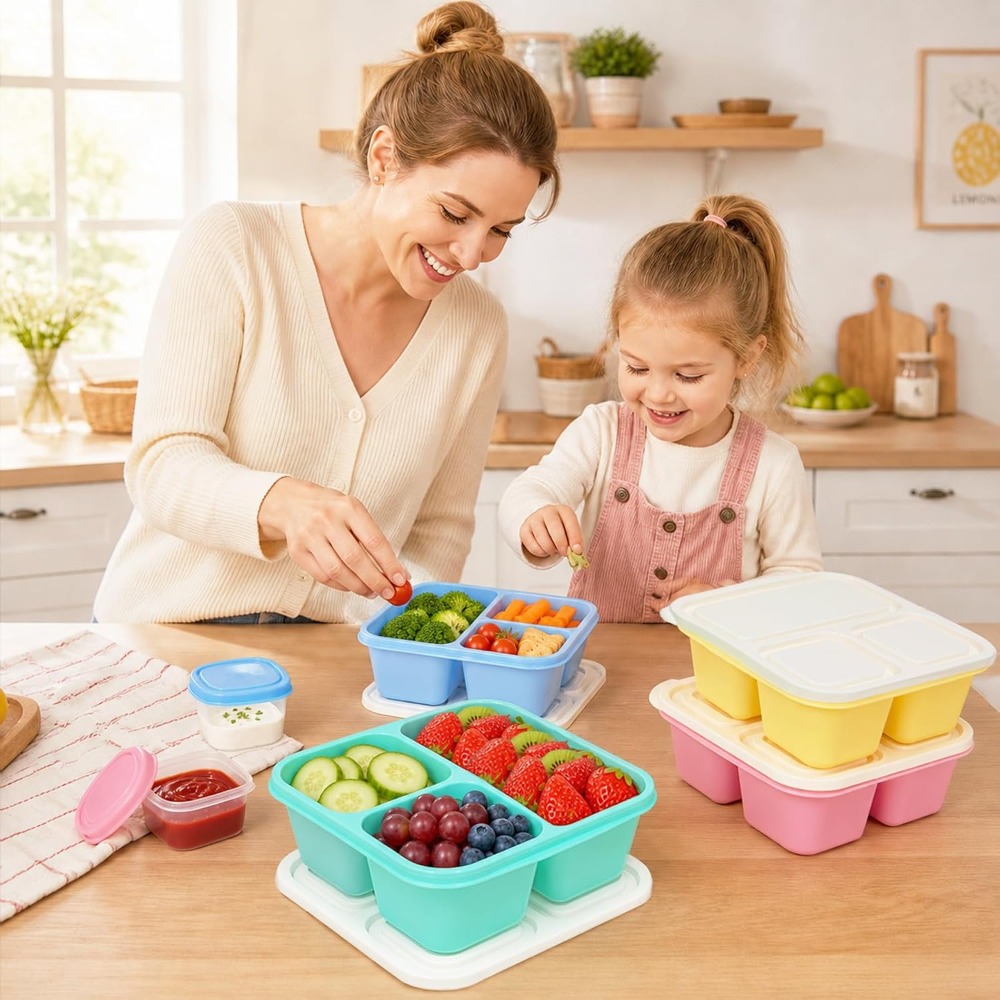 กล่องอาหารเบนโตะ 3 ช่องสำหรับผ - Food Snacks Healthy บทวิจารณ์และราคา
