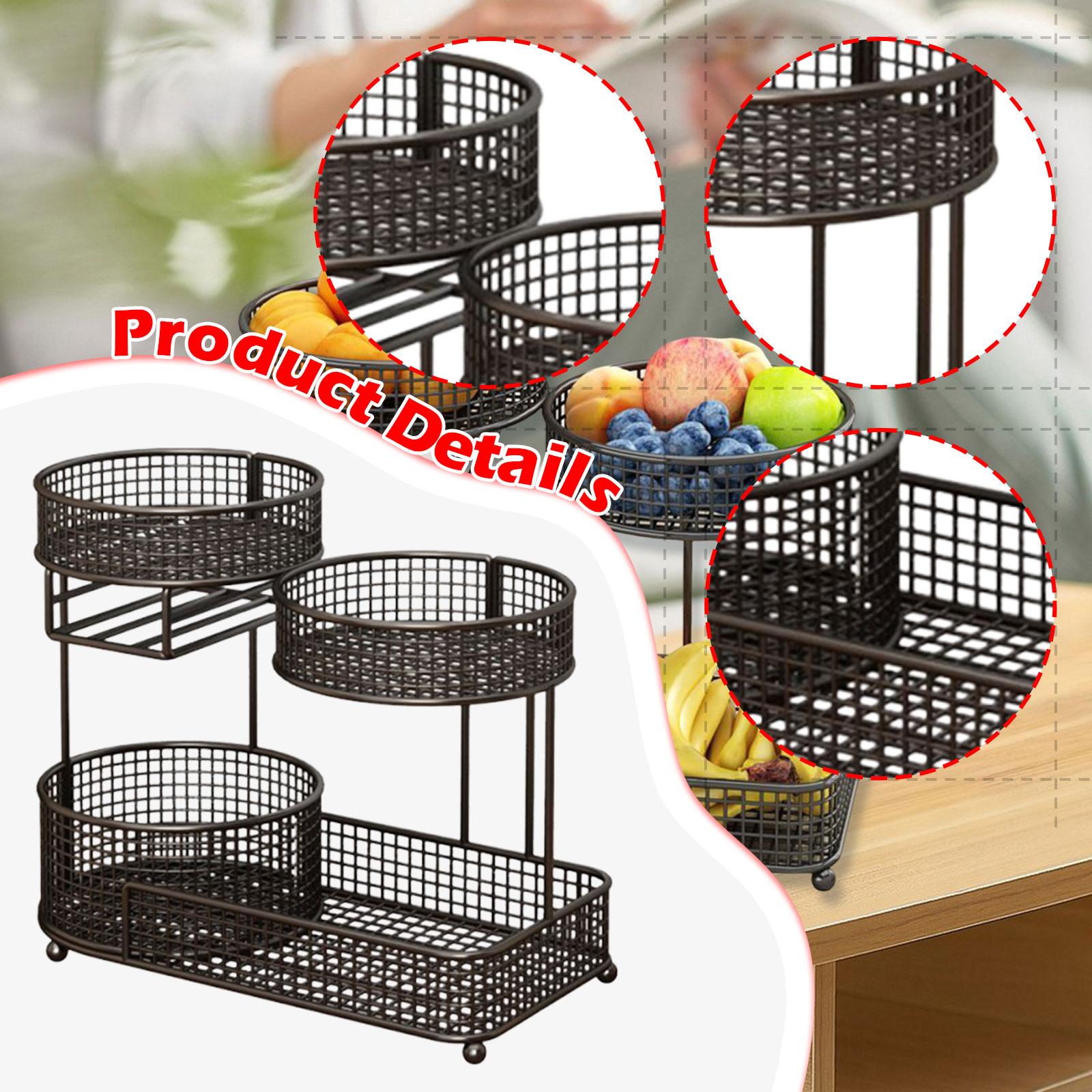 ตะกร้าผลไม้โลหะขนาดใหญ่ 3 ชั้น - Food Snacks Basket บทวิจารณ์และราคา