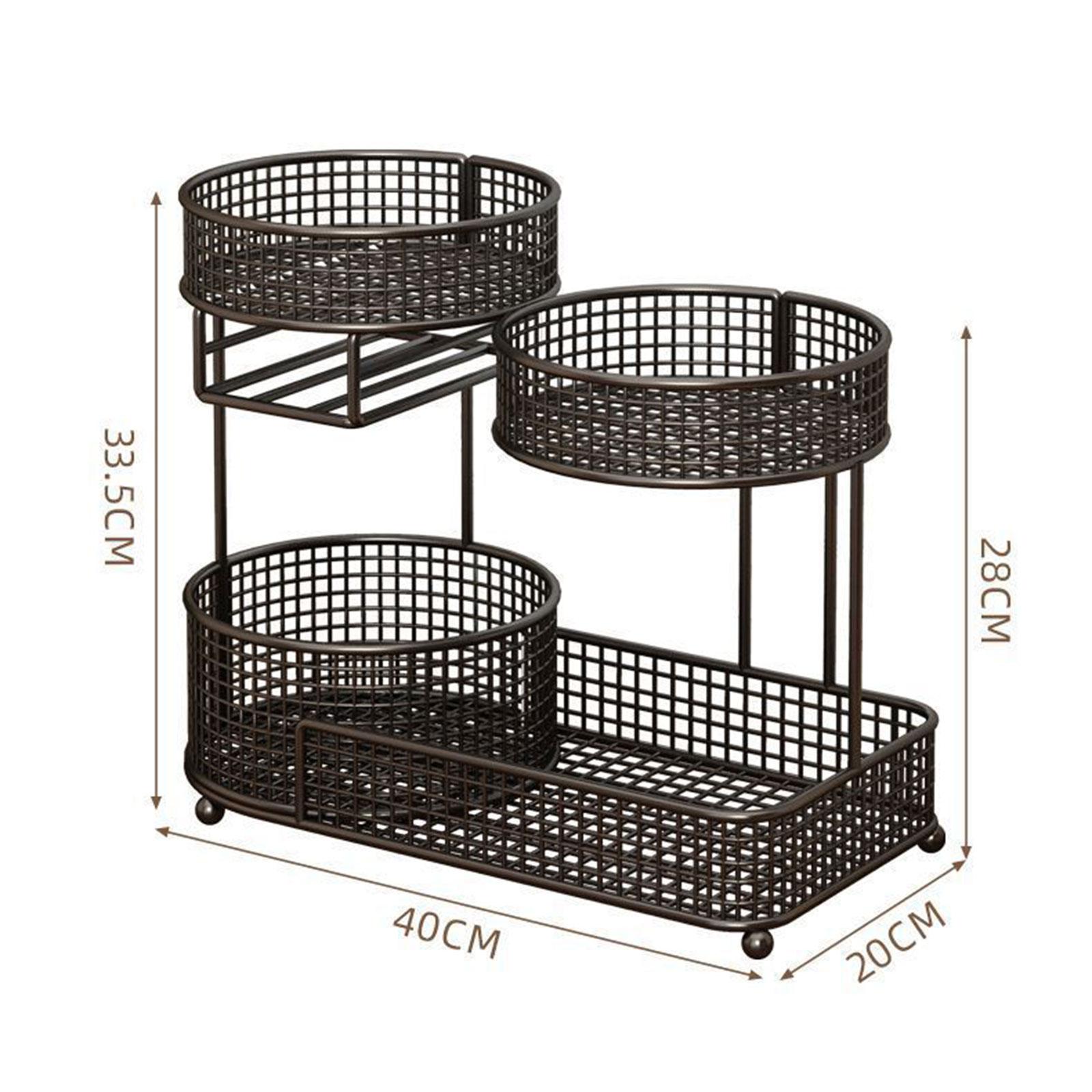ตะกร้าผลไม้โลหะขนาดใหญ่ 3 ชั้น - Food Snacks Basket บทวิจารณ์และราคา