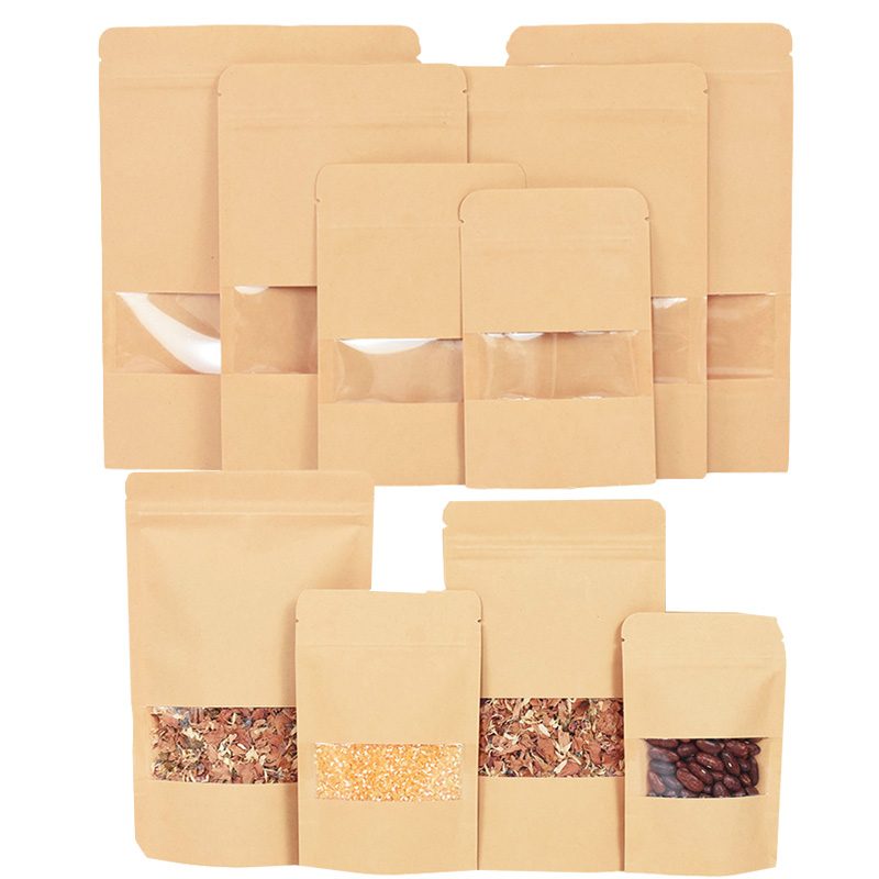 20/50pcs กระดาษคราฟท์ซิปล็อคถุ - Food Snacks For Party บทวิจารณ์และราคา
