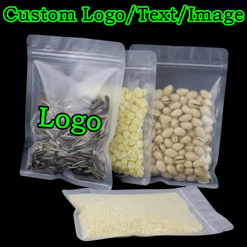 ถุงซิปล็อคพลาสติกแบบฝ้า 100 ชิ - Logo Food Snack บทวิจารณ์และราคา