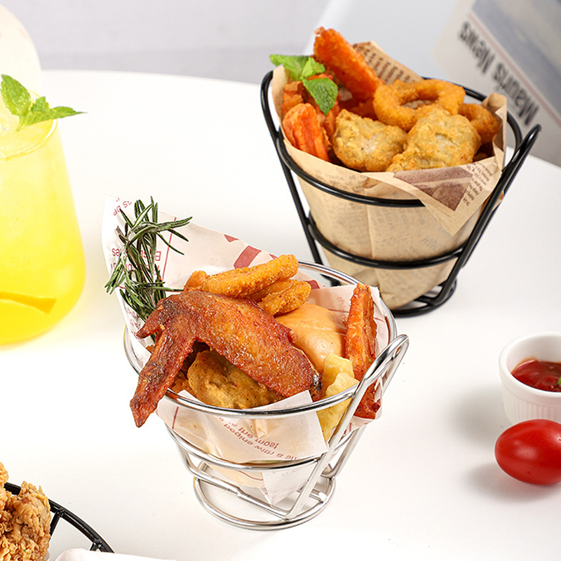 ตะกร้าทอดฝรั่งเศสถังขนมไก่ทอดช - Food Snacks Basket บทวิจารณ์และราคา